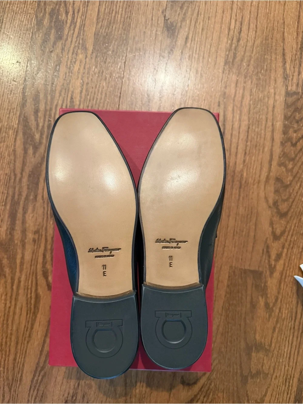 Salvatore Ferragamo Black Leather Slip-On Loafers